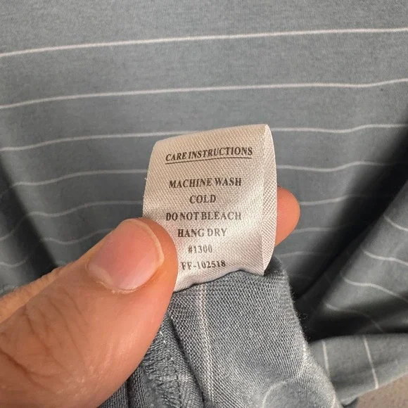 Free Fly Dress Womens XL Gray Stripe Dockside Stretch Active Outdoor Coastal - Picture 8 of 12